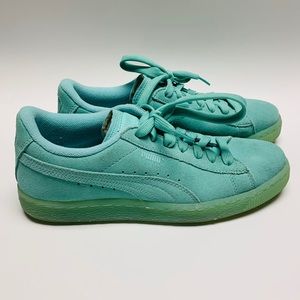 Puma Classic Suede - Teal w/ Clear Gum Sole